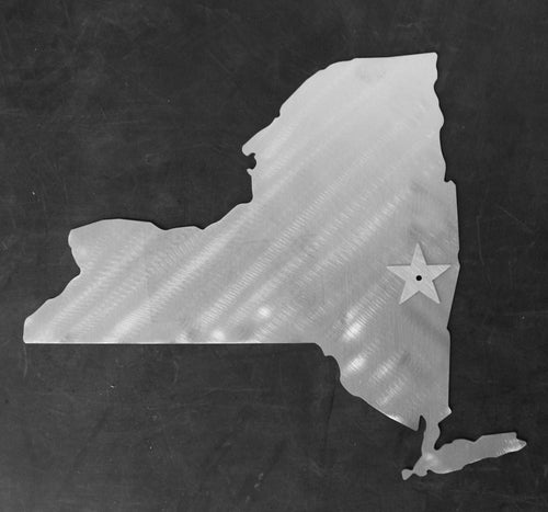NEW YORK State Cutout Stainless Steel Wall Decor